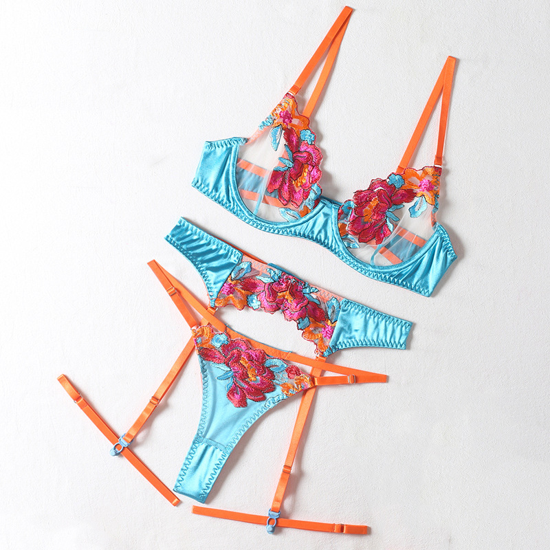 Embroidery Underwear - Conjunto Erótico Sexy de Renda para