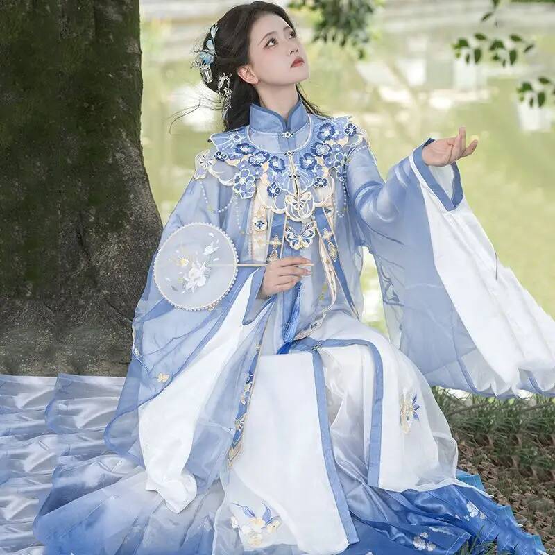 Embroidery Skirt - Bimonthly [lan jin luo] novo hanfu