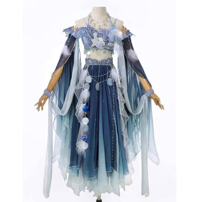Embroidery Skirt - Vestido Azul Exótico com Bordado Pesado,