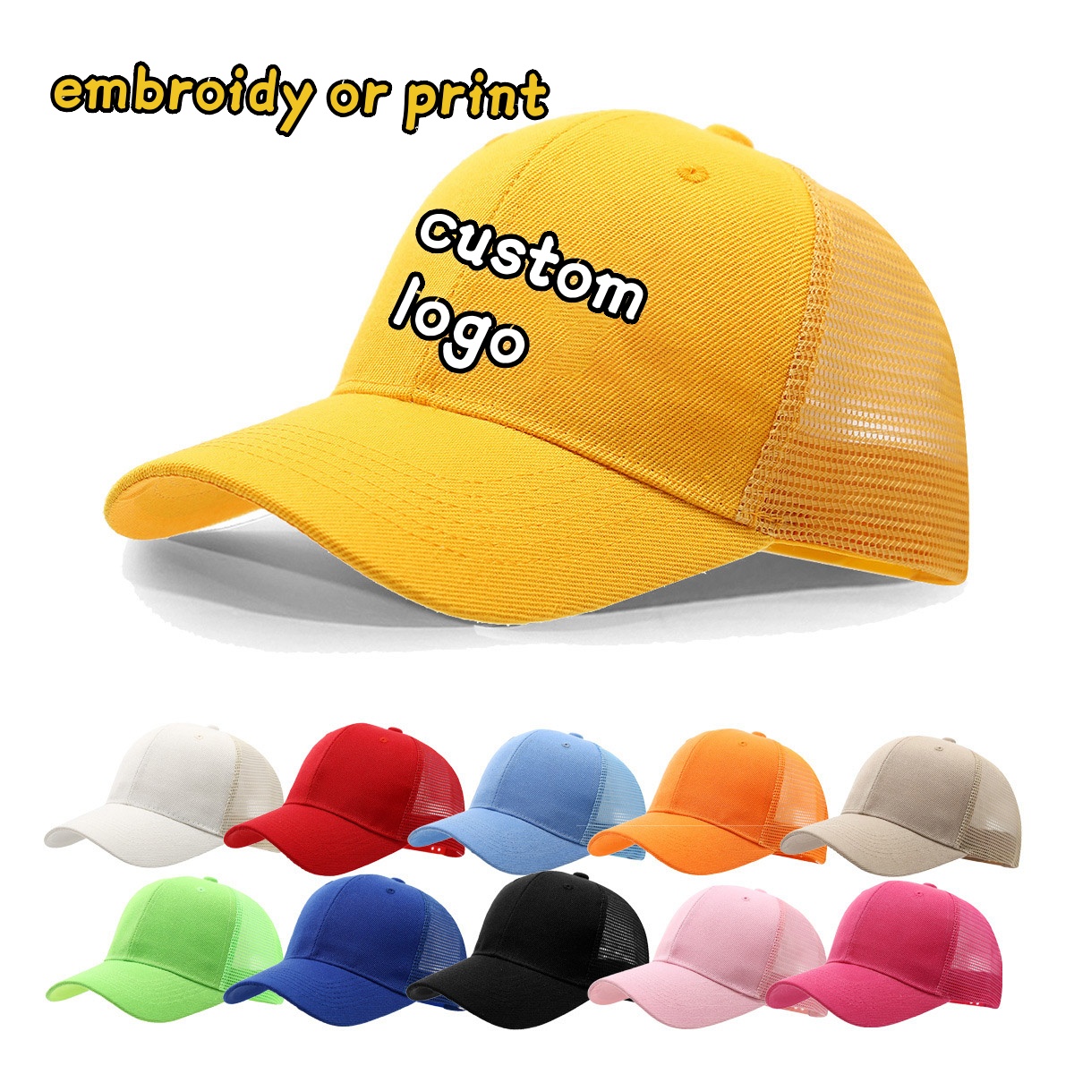 Embroidery Logo - Boné com logotipo personalizado bordado impressão