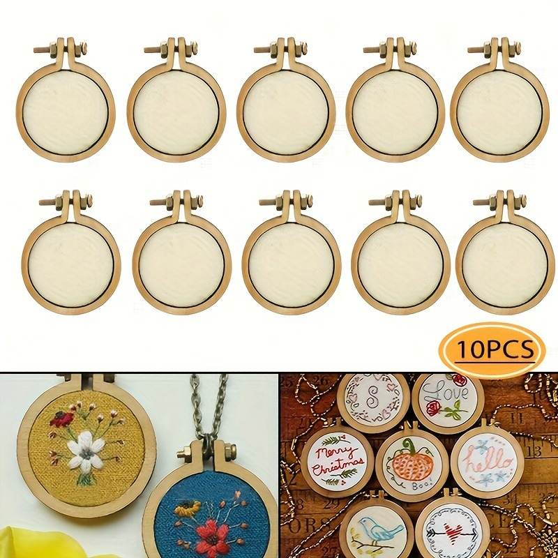 Embroidery Hooping - 10 peças de mini bastidores de