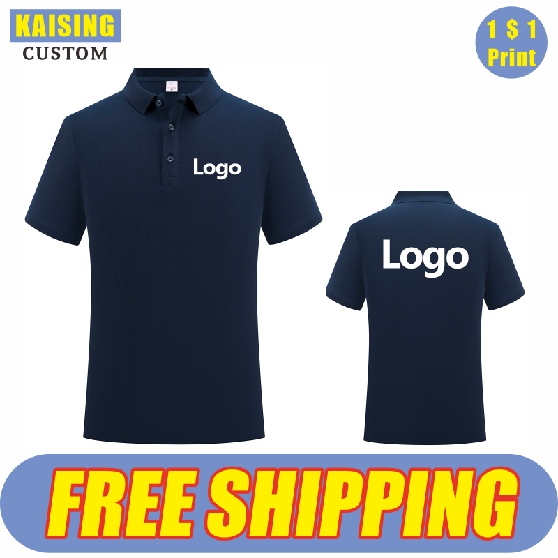 Embroidery Logo - Kaising camisa polo de algodão puro