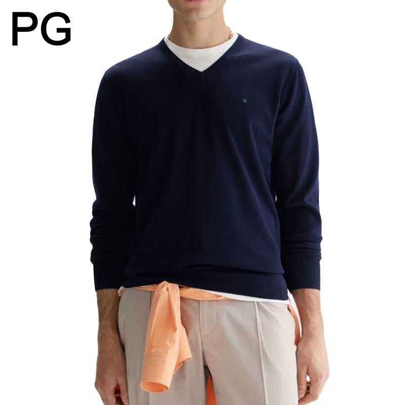 Embroidery Logo - Suéter Masculino PG de Tricô Gola