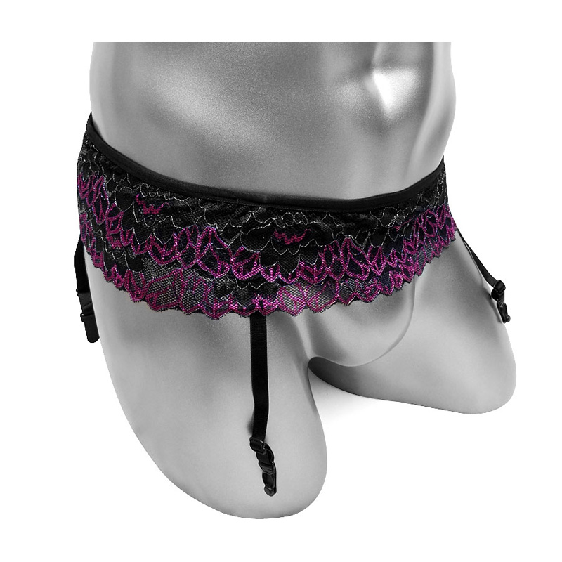 Embroidery Underwear - Moda sexy suspensórios sissy vestido puro