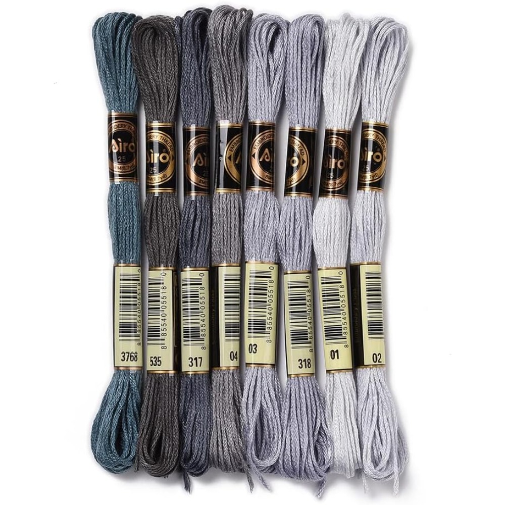 Embroidery Yarn - 8 novelos 70 jardas pulseiras de