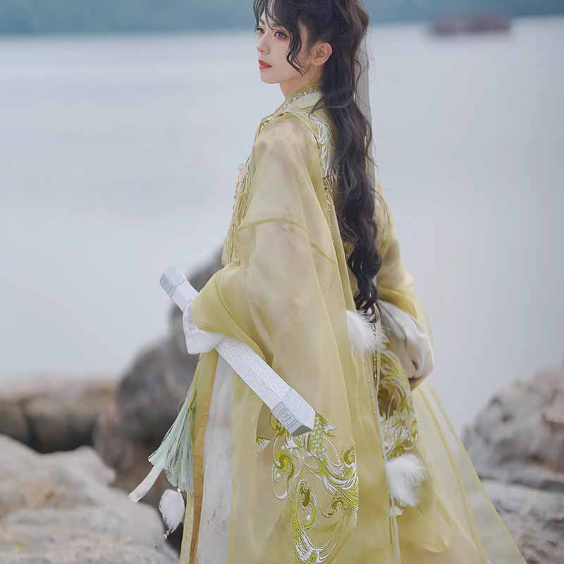 Embroidery Outfit - Traje Hanfu de Guerreiro Wuxia Masculino,