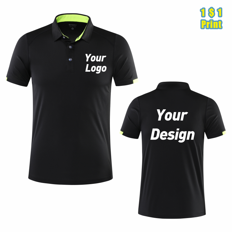 Embroidery Logo - Camisa polo esportiva respirável de secagem