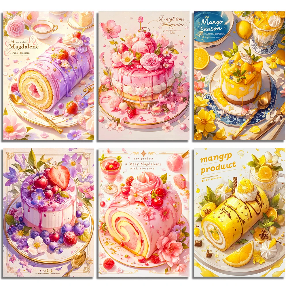 Embroidery Kitchen - Diy paisagem pintura diamante sobremesa bolo