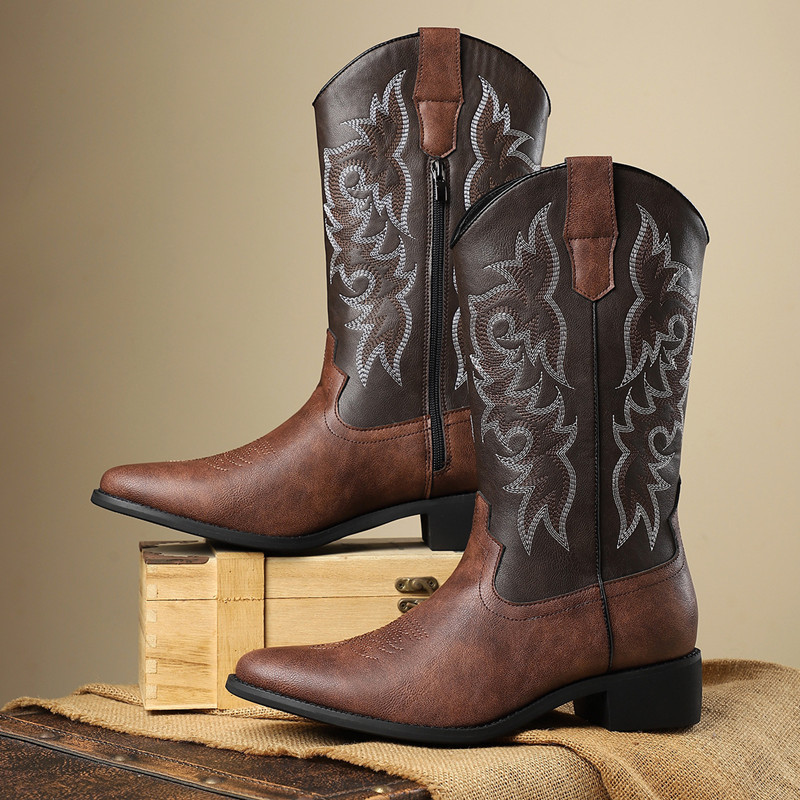 Embroidery Shoes - NOVO: Botas Masculinas de Cano Alto