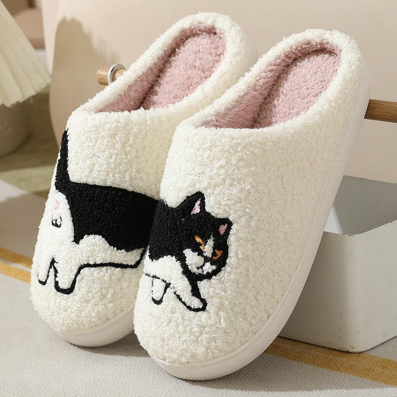 Embroidery Shoes - Inverno de pelúcia bonito dachshund bordado