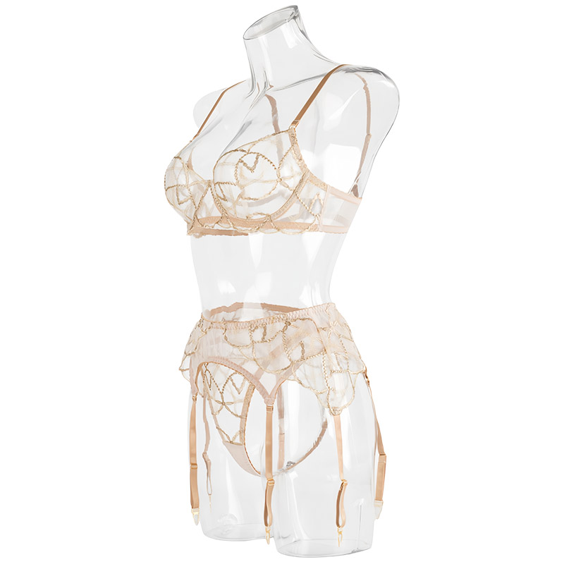 Conjunto de Lingerie Sexy Femi - Embroidery Underwear avaliação e preço
