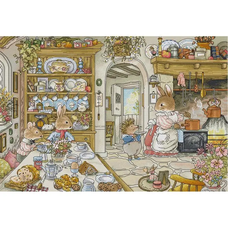 Coelho cozinha dos desenhos an - Embroidery Kitchen avaliação e preço
