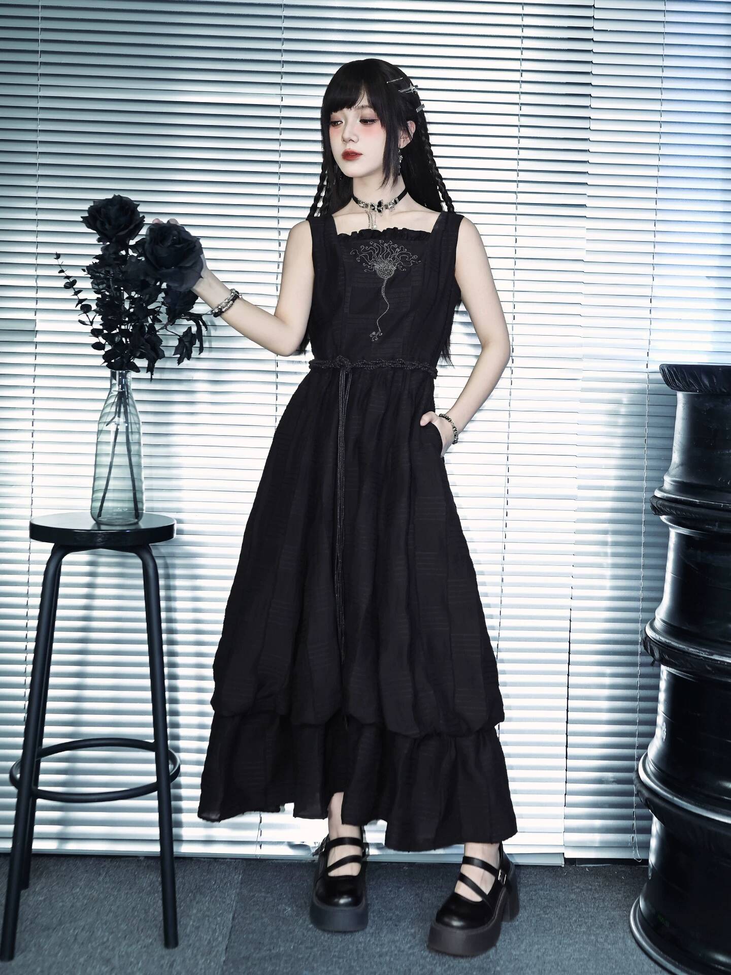 Novo Vestido Longo Preto de Du - Embroidery Skirt avaliação e preço