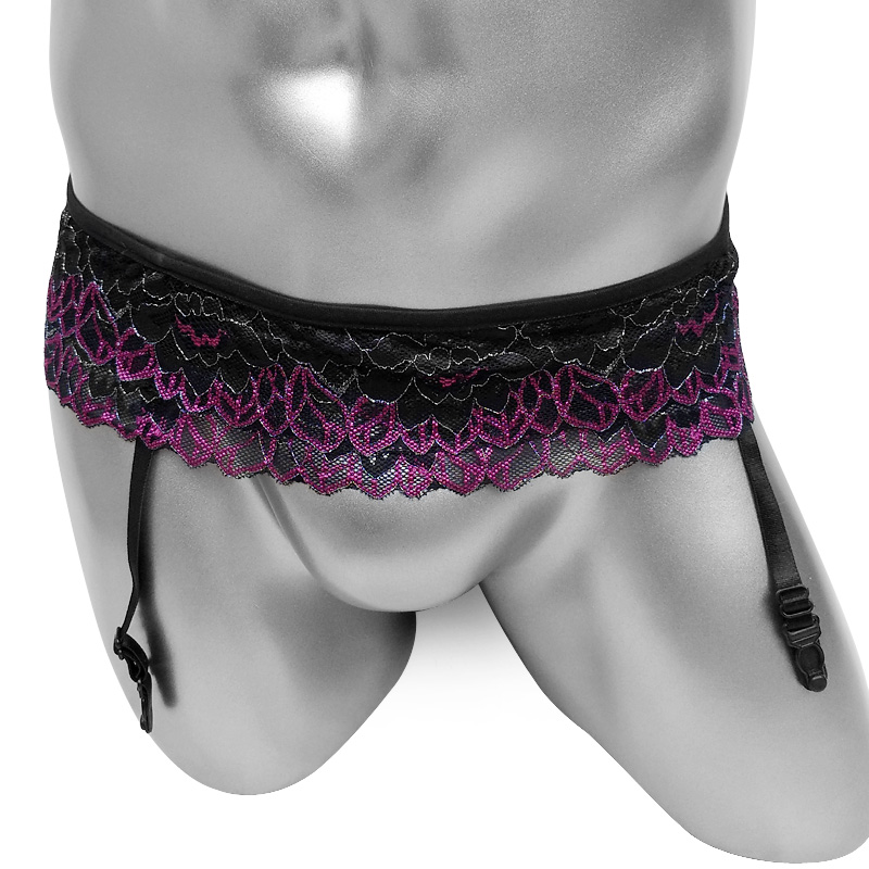 Moda sexy suspensórios sissy v - Embroidery Underwear avaliação e preço