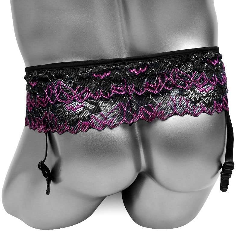 Moda sexy suspensórios sissy v - Embroidery Underwear avaliação e preço