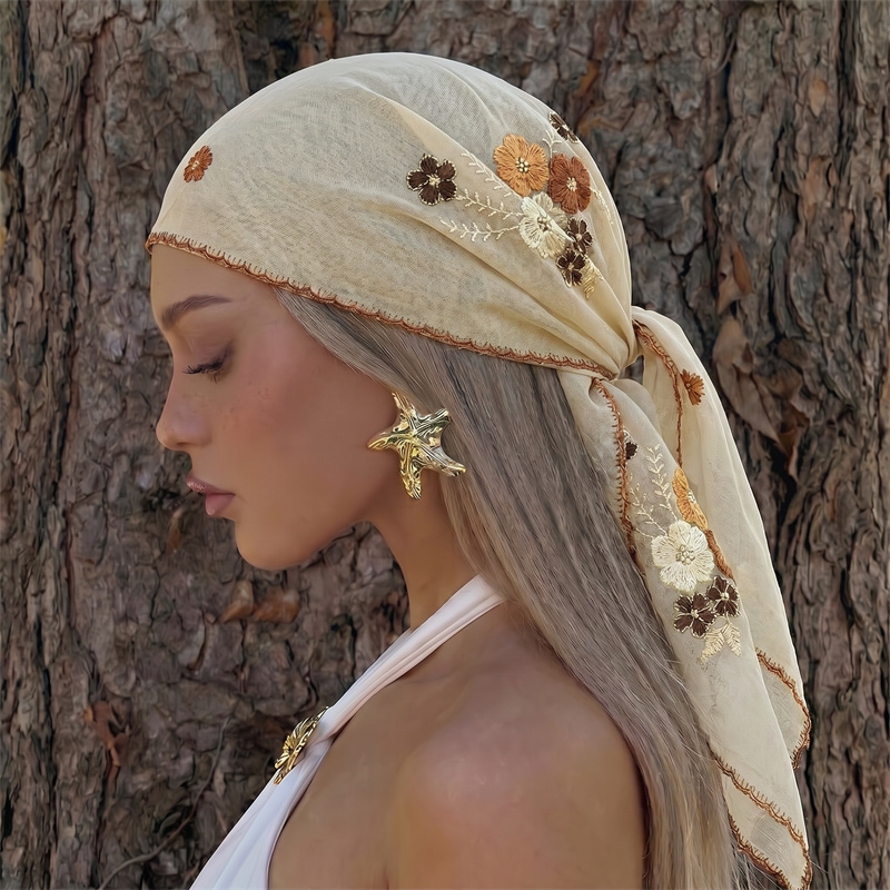 Lenço de Luxo em Tule Transpar - Embroidery Shawl avaliação e preço
