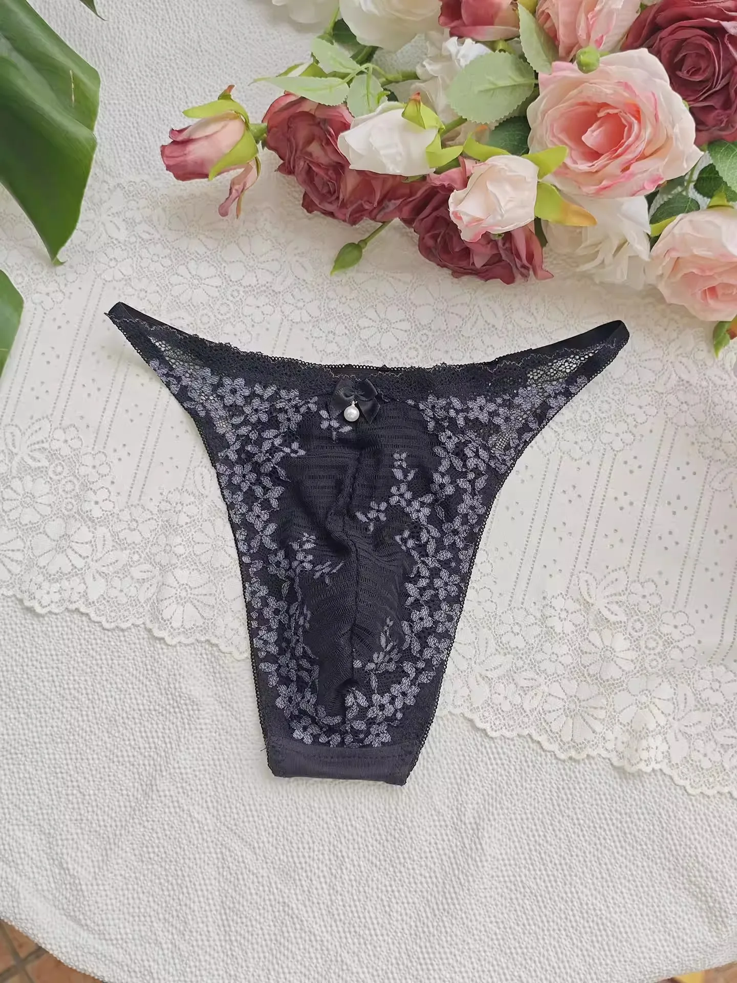 Cueca Masculina de Renda Preta - Embroidery Underwear avaliação e preço