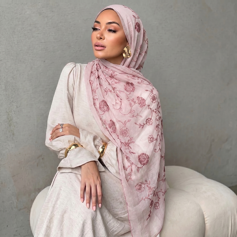 Lenço Hijab Muçulmano com Bord - Embroidery Fashion avaliação e preço