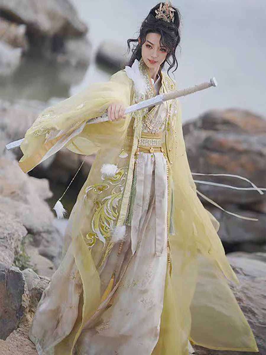 Traje Hanfu de Guerreiro Wuxia - Embroidery Outfit avaliação e preço