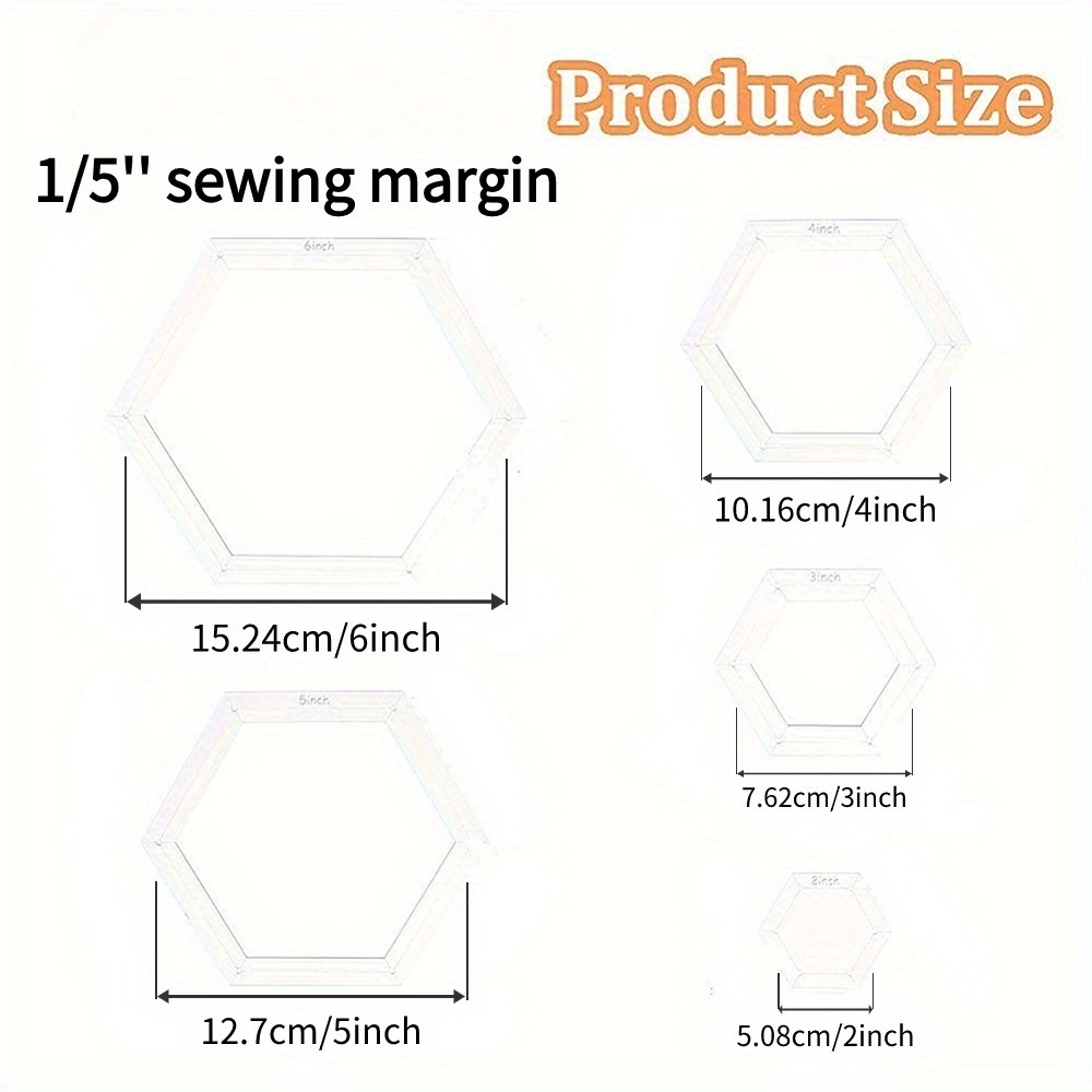 Conjunto de 5 Moldes Hexagonai - Embroidery Yarn avaliação e preço