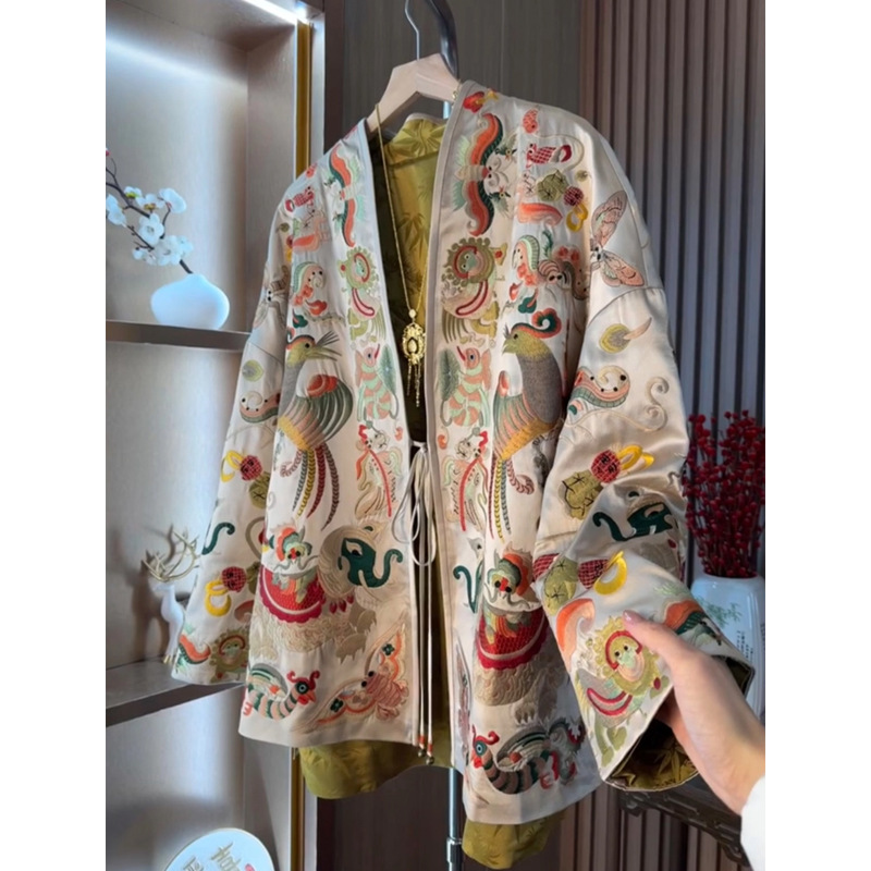 Novo Cardigã Kimono Estilo Chi - Embroidery Style avaliação e preço