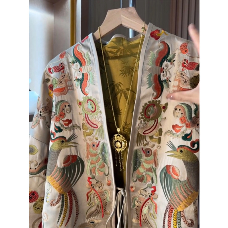 Novo Cardigã Kimono Estilo Chi - Embroidery Style avaliação e preço