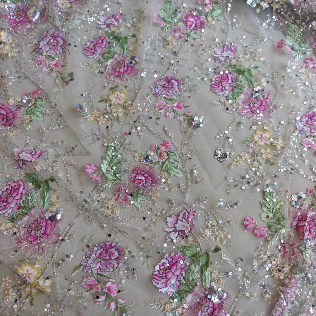 Tecido de Renda Luxuosa com Co - Embroidery Underlay avaliação e preço