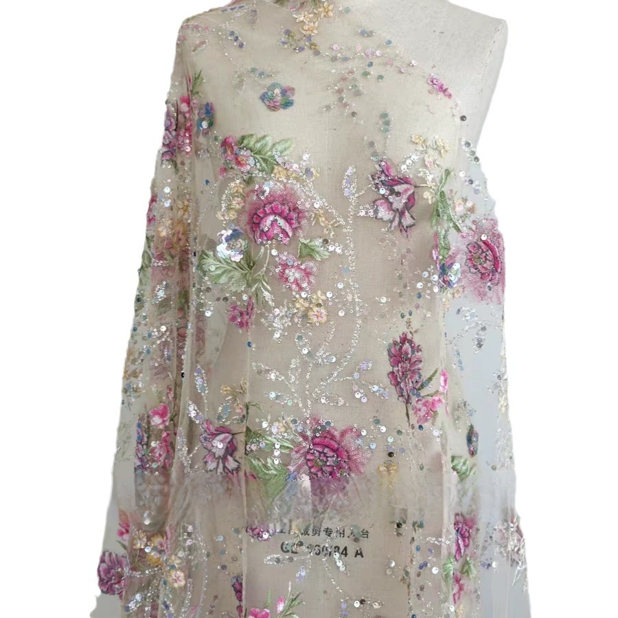 Tecido de Renda Luxuosa com Co - Embroidery Underlay avaliação e preço