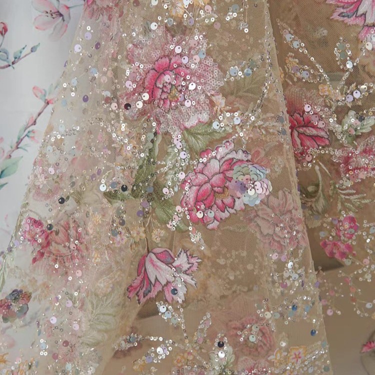 Tecido de Renda Luxuosa com Co - Embroidery Underlay avaliação e preço