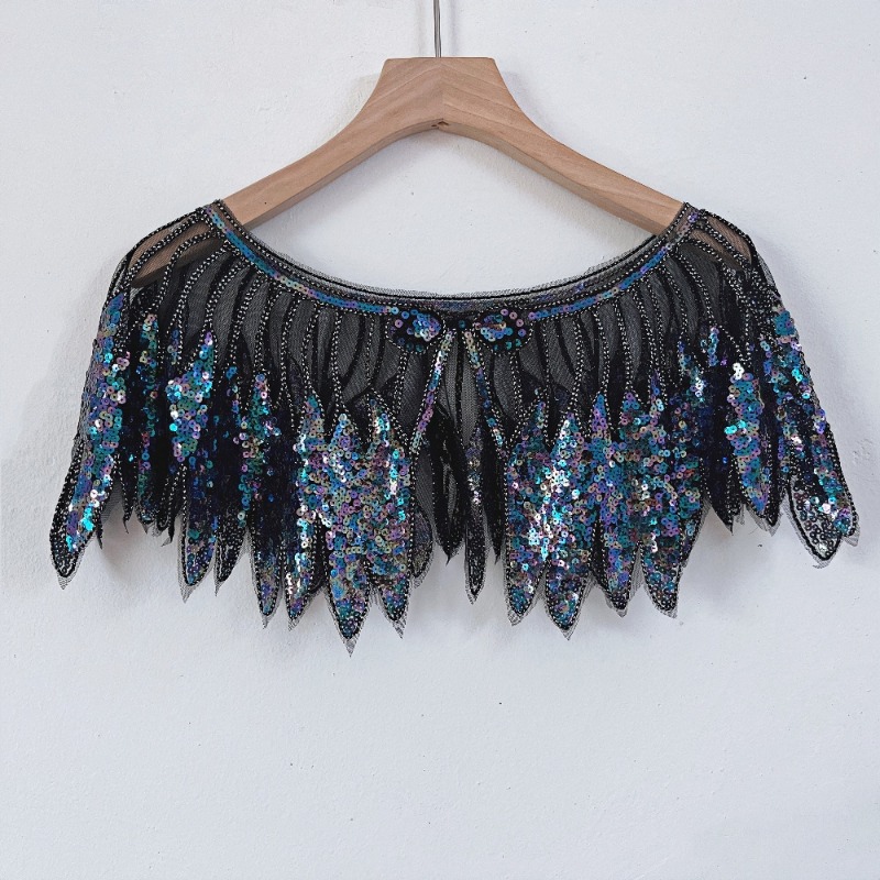 Xaile de renda com lantejoulas - Embroidery Shawl avaliação e preço