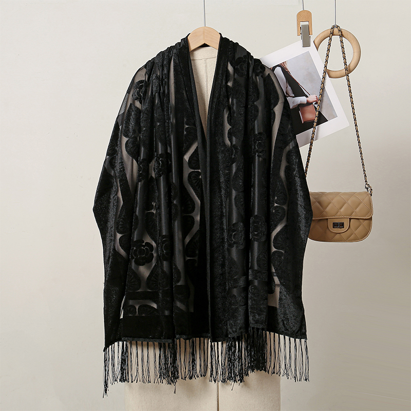 Xale de luxo bordado de seda p - Embroidery Shawl avaliação e preço