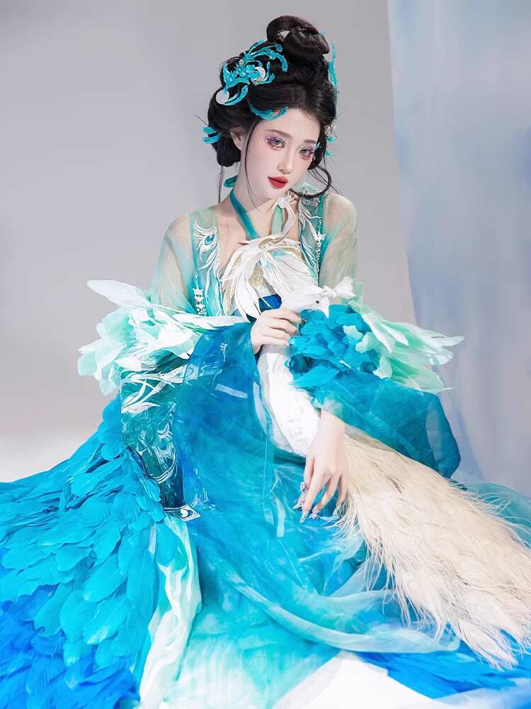 Novo pavão hanfu moda feminina - Embroidery Skirt avaliação e preço